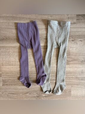 Baby girls footed knit leggings